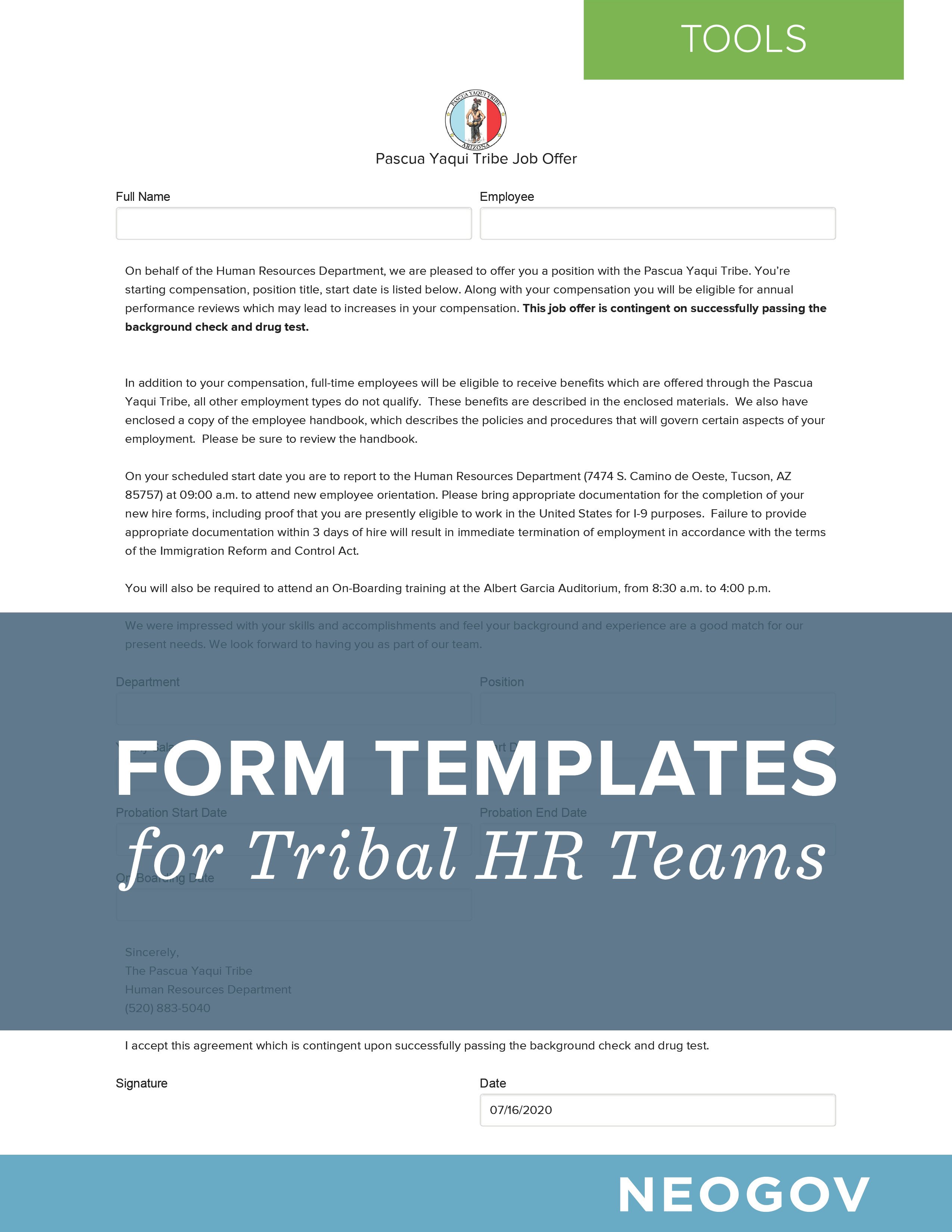 Form Templates for Tribal HR Teams